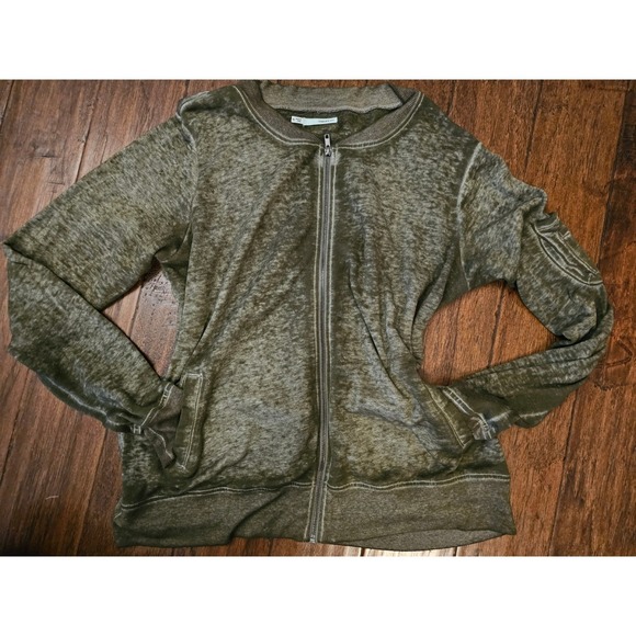 Maurices Sweaters - Maurices Olive Green Y2K Full Zip Cardigan Sweater Utility Pocket XL Indie Artsy